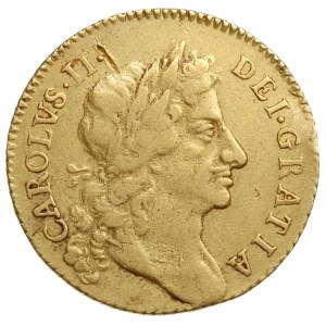 guinea 1679, czwarty typ popiersia, złoto 8.38 g, S.334...