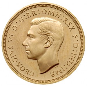 suweren (funt) 1937, złoto 7.99 g, Fr. 411, wybity stem...