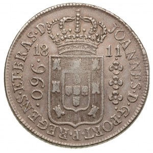 960 reis 1811 / R, Rio de Janeiro, srebro 26.57 g, ślad...