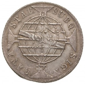 960 reis 1816 / ?, srebro 26.89 g, ślady przebicia na m...