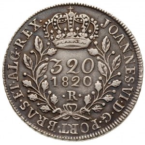 320 reis 1820 / R, Rio de Janeiro, srebro 8.98 g, patyn...