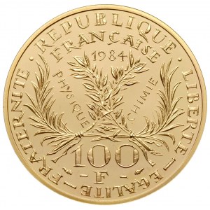 100 franków 1984, 50. rocznica śmierci Marii Curie (Skł...