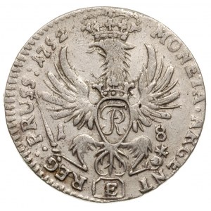 18 groszy (ort) 1752 / E, Królewiec, litera S na odcięc...