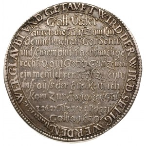 tauftaler (talar chrzcielny) 1670, Gotha, srebro 28.77 ...