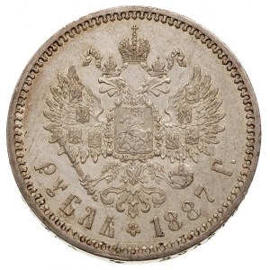 rubel 1887 (АГ), Petersburg, Bitkin 61, Kazakov 670, ud...