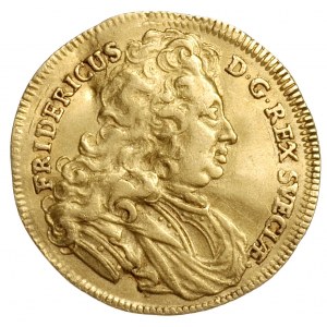 dukat 1724, Sztokholm, złoto 3.43 g, Ahl. 7 (R), Hadang...