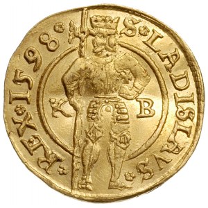 dukat 1598, Krzemnica, złoto 3.44 g, Huszár 1002, gięty...