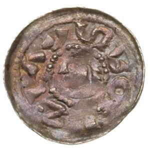 denar, okres książęcy 1070-1076, Aw: Głowa w lewo w obw...