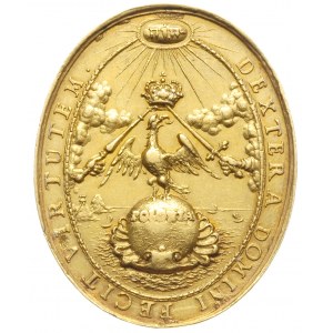 niedatowany owalny medal koronacyjny (1669) sygnowany I...
