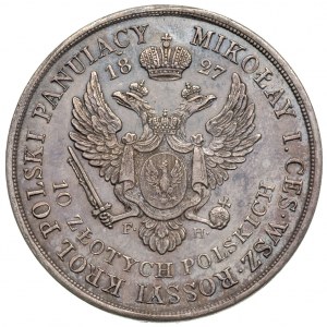 10 złotych 1827, Warszawa, Aw: Orzeł Królestwa Polskieg...