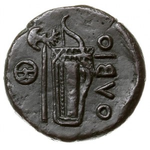 AE-25, ok.330-300 pne, Aw: Głowa boga rzecznego Boryste...