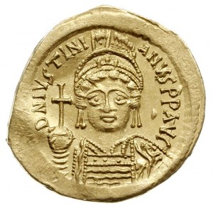 solidus 545-565, Konstantynopol, Aw: Popiersie na wpros...