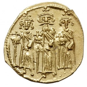 solidus 638-639, Konstantynopol, Aw: Trzej cesarzowie n...