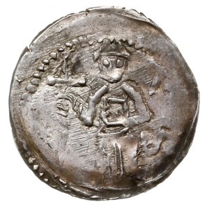 denar 1173-1185/90, men. Wrocław, Aw: Biskup z krzyżem ...