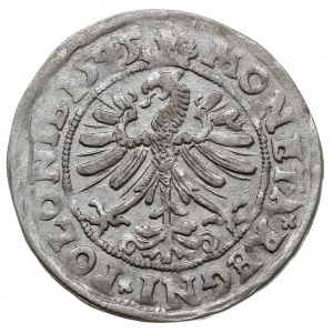 grosz 1545, Kraków, na awersie korona płaska i litery m...