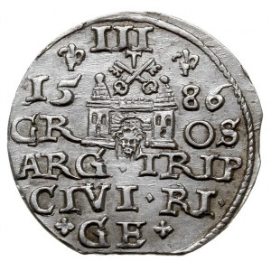 trojak 1586, Ryga, Iger R.86.2.a, Gerbaszewski 17 b, ba...