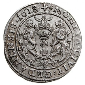 ort 1618, Gdańsk, na rewersie napis przedzielony krzyży...