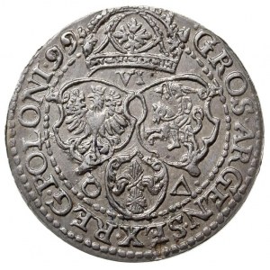 szóstak 1699, Malbork, odmiana z małą głową króla
