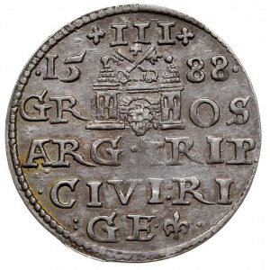 trojak 1588, Ryga, Iger R.88.1.a (R1), Gerbaszewski 5