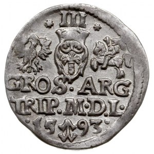 trojak 1593, Wilno, Iger V.93.b, Ivanauskas 5SV36-18, b...