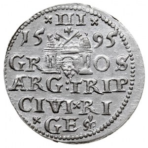 trojak 1595, Ryga, Iger R.94.1.a, Gerbaszewski 11, bard...