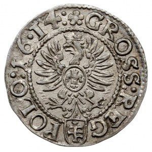 grosz 1614, Kraków, pomiędzy cyframi 16 i 14 kropka, ba...