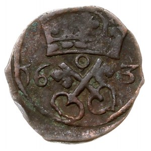 denar 1603, Poznań, data 16-0-3, ciekawa odmiana, patyn...