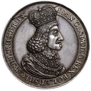 odbitka w srebrze 10 dukatówki 1650, Gdańsk, Aw: Popier...