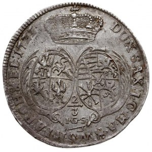 2/3 talara (gulden) 1722, Drezno, Kahnt 129, Dav. 826, ...