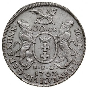 złotówka (30 groszy) 1763, Gdańsk, Kahnt 720, ładnie za...