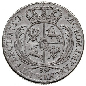 dwuzłotówka (8 groszy) 1753, Lipsk, odmiana -nominał 8 ...