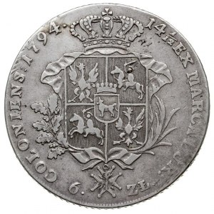 talar 1794, Warszawa, srebro 24.07 g, Plage 373, Dav. 1...