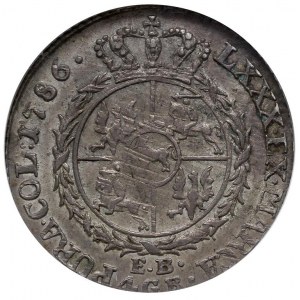 złotówka 1786, Warszawa, Plage 294, moneta w pudełku NG...