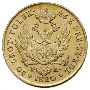 50 złotych 1820, Warszawa, złoto 9.90 g, Plage 5, Bitki...