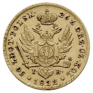 50 złotych 1822, Warszawa, złoto 9.78 g. Plage 7 , Bitk...