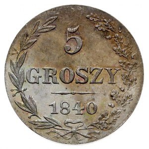 5 groszy 1840, Warszawa, Plage 140, Bitkin 1192, piękne
