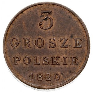 3 grosze polskie 1820, Warszawa, nowe bicie, Iger KK.20...