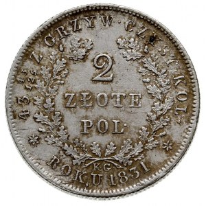 2 złote 1831, Warszawa, Plage 273, pochwa na miecz zazn...