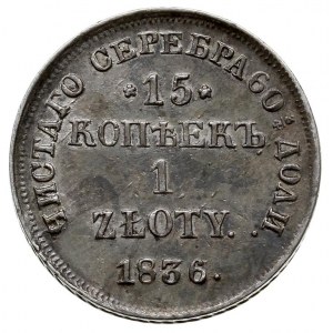 15 kopiejek = 1 złoty 1836, Petersburg, Plage 407, Bitk...