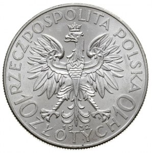 10 złotych 1932, Warszawa, \Głowa kobiety, Parchimowicz...