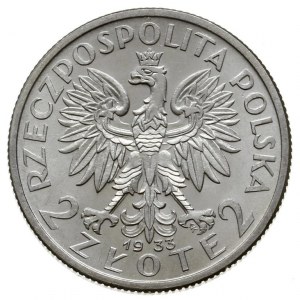 2 złote 1933, Warszawa, \Głowa kobiety, Parchimowicz 11...