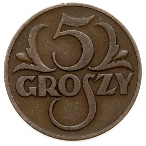 5 groszy 1934, Warszawa, Parchimowicz 103.f, rzadki roc...