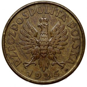 5 złote 1925, Warszawa, Konstytucja -odmiana 100 perełe...