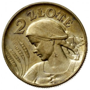 2 złote 1924, Warszawa, \Głowa kobiety z kłosami, bez z...