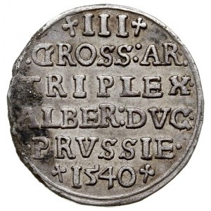 trojak 1540, Królewiec, Iger Pr.40.1.b, ale odmiana z k...