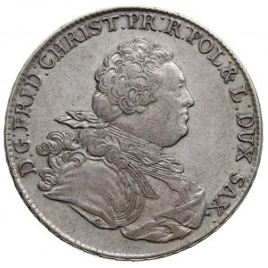 talar 1763, Drezno, Aw: Popiersie z literą ST na ramien...