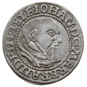 grosz 1545, Krosno, na awersie kropka zamiast krzyżyka ...