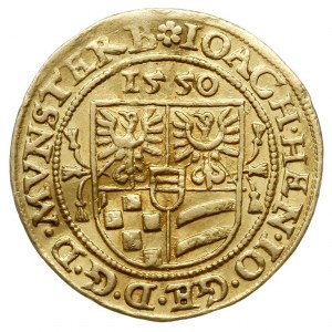 dukat 1550, Złoty Stok, Aw: Tarcza herbowa i napis woko...