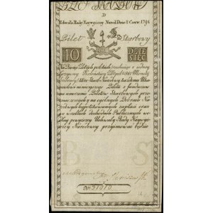 10 złotych polskich 8.06.1794, seria D, numeracja 31010...