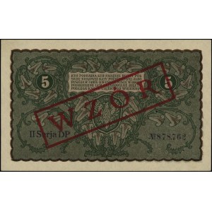 5 marek polskich 23.08.1919, seria II-DP, numeracja 878...